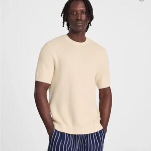 Madewell parchment Zig-Zag Stitch Sweater Tee